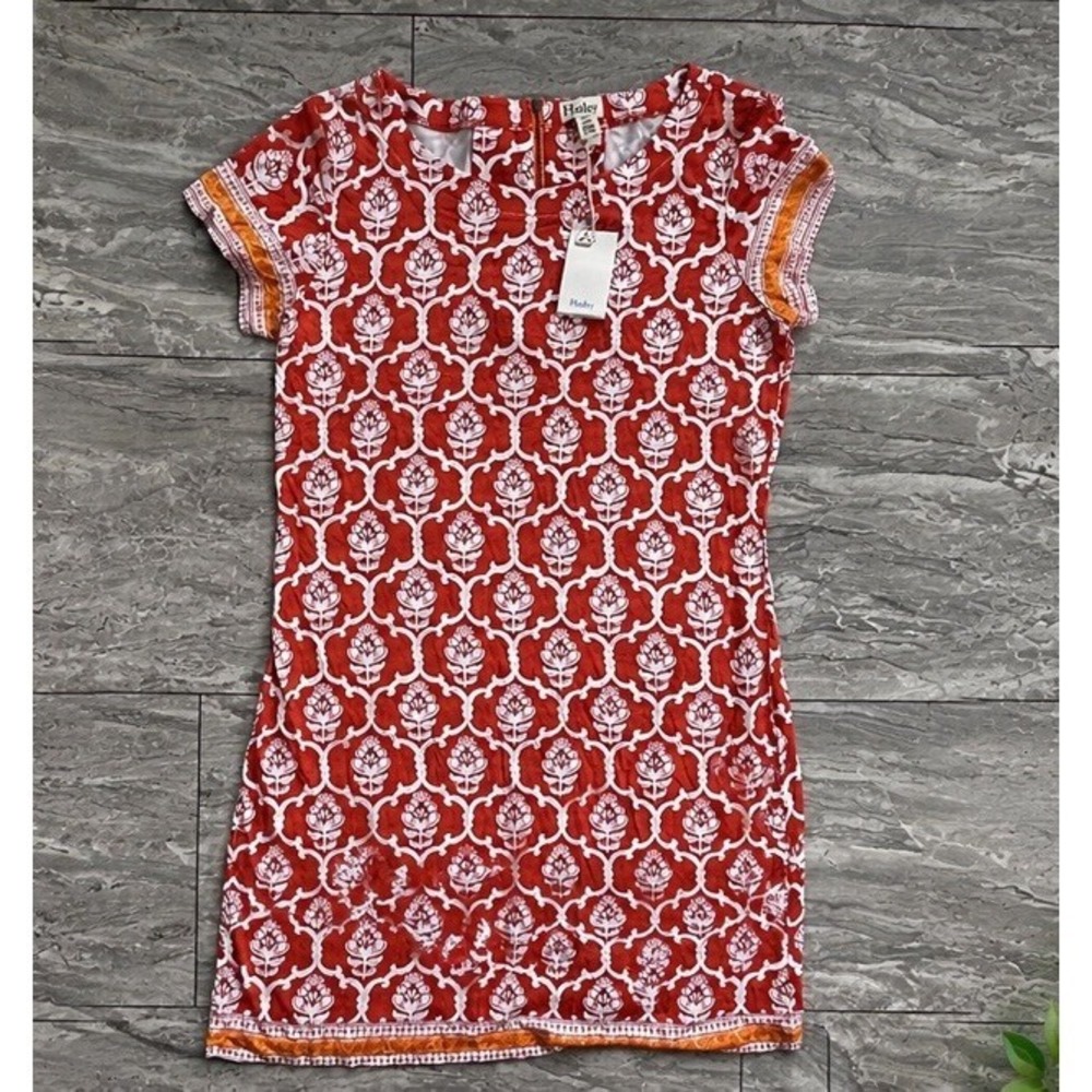 Hatley Dress Short Sleeve Orange Floral Nellie Dress Size Medium NWT 0060